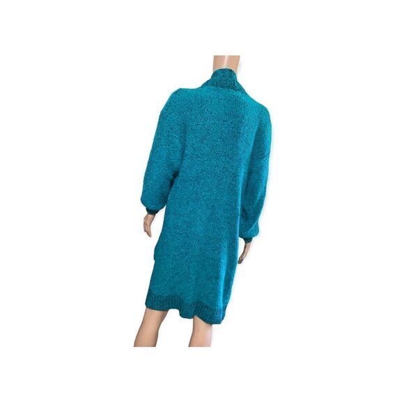 Vicki Wayne Teal Nubby Knit Open Front Cardigan PL - Picture 2 of 8